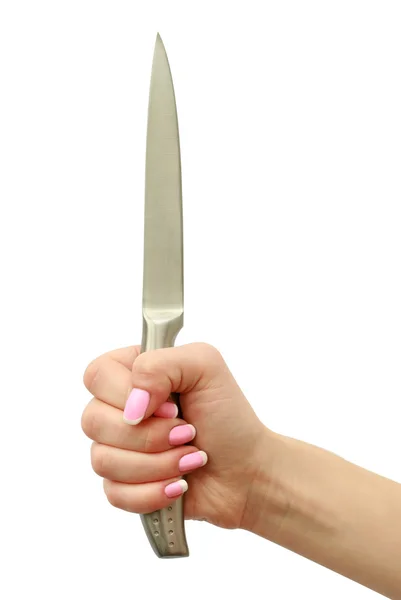 Женская рука с ножом — стоковое фото