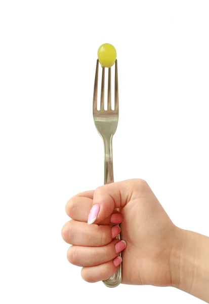 Mano de mujer con tenedor — Foto de Stock