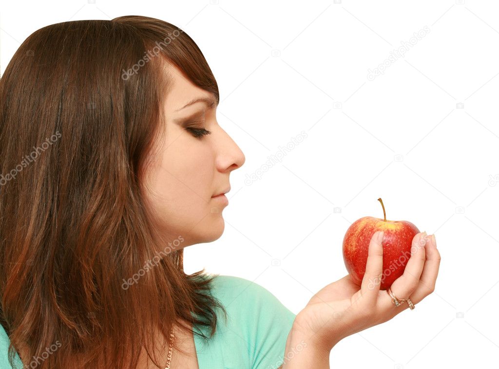 Woman with apple