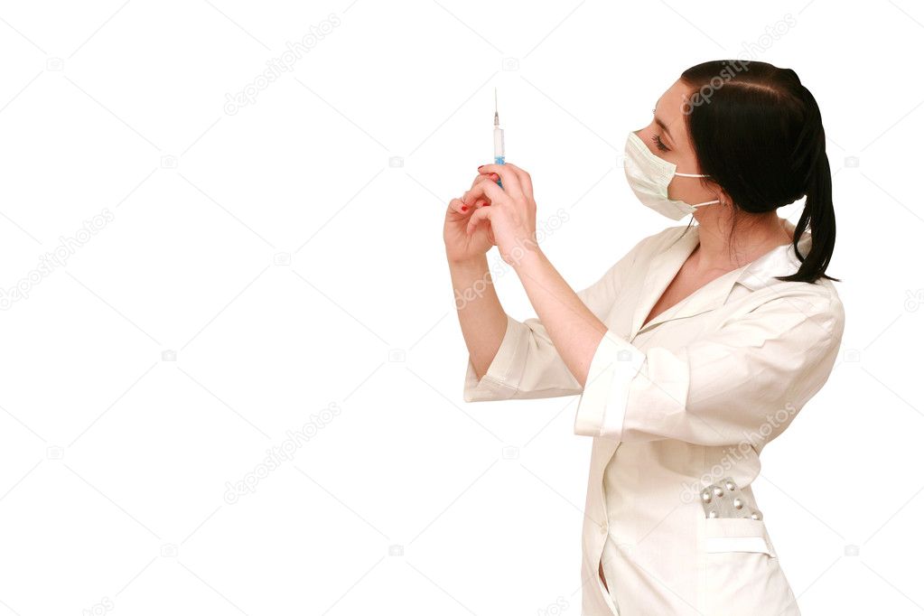 Doctor in a white robe