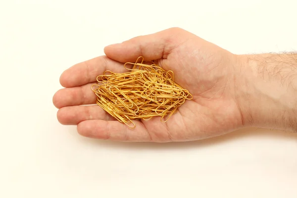 Gold clips — Stock Photo, Image