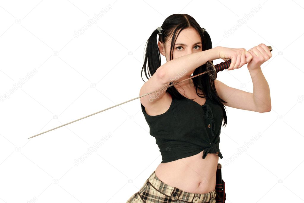 Dangerous woman with sword