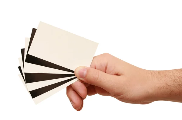 Contrast business card in hand — Stock Photo, Image