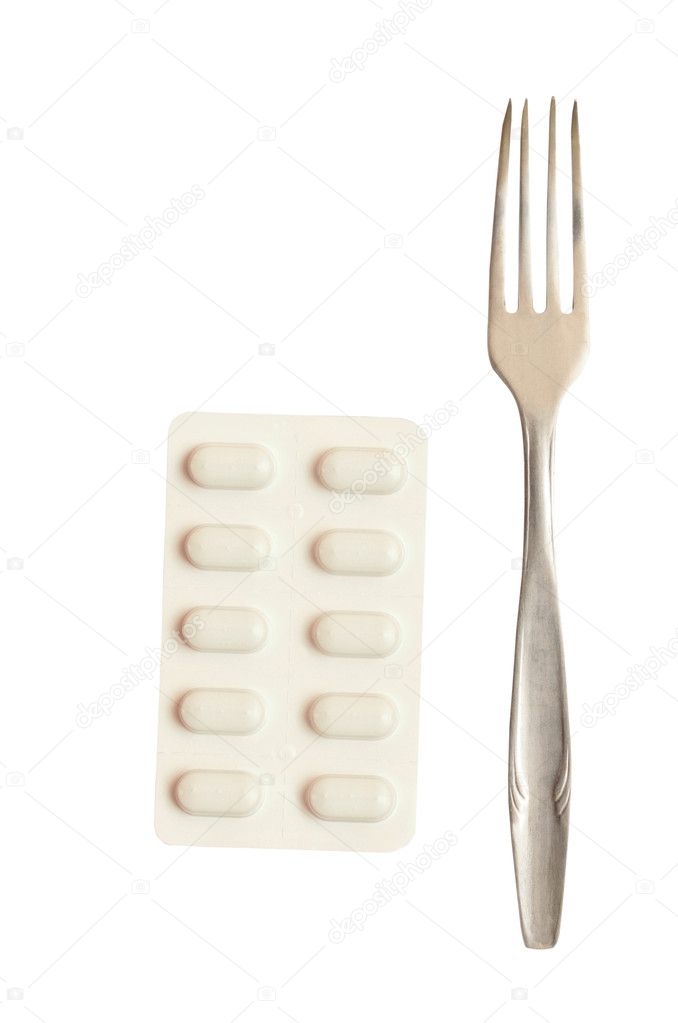 Fork with pills