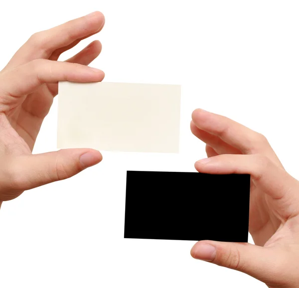 Two business cards - white and black — Stock Photo, Image