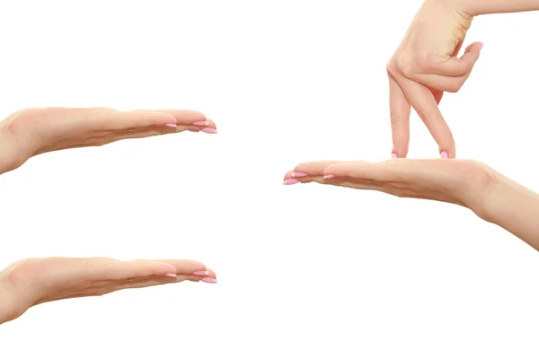 Finger gehen auf die Handfläche — Stockfoto