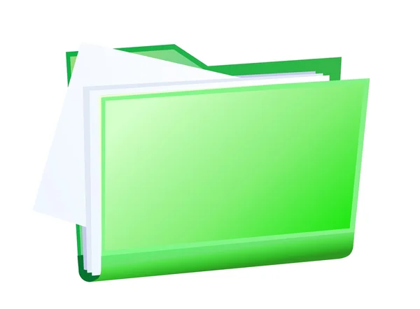 ベクトル緑ファイル フォルダー — ストックベクタ