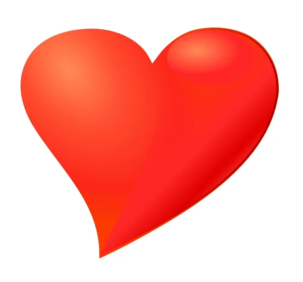 Corazón amoroso rojo — Vector de stock