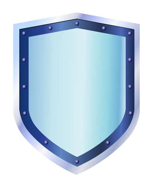 Escudo de acero azul — Vector de stock