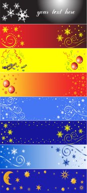 8 Christmas banners clipart