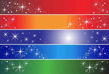 5 holiday banners clipart