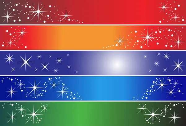5 holiday banners — Stock Vector