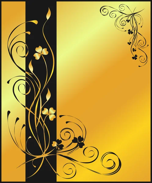 Fond floral doré — Image vectorielle
