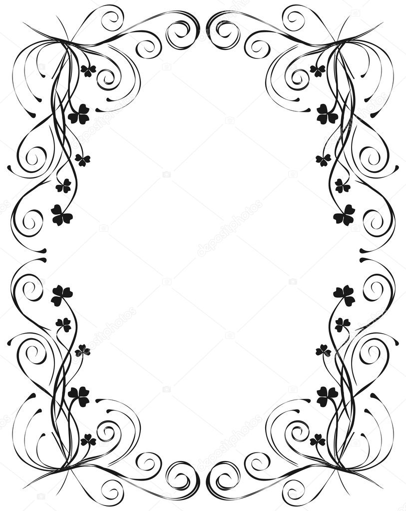 Floral frame for design, vector