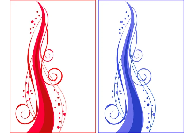 Ornamento espiral vermelho e azul — Vetor de Stock