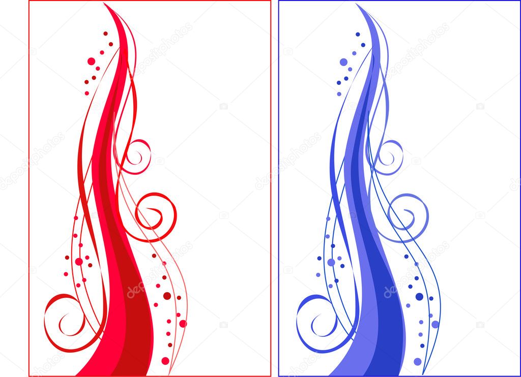 Red and blue spiral ornament