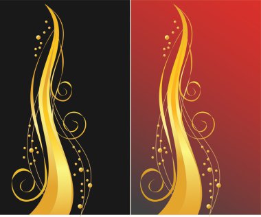 Black and red backgrounds with golden or clipart