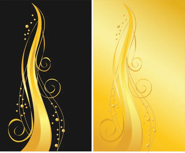 Schwarze und goldene ornamentale Hintergründe — Stockvektor