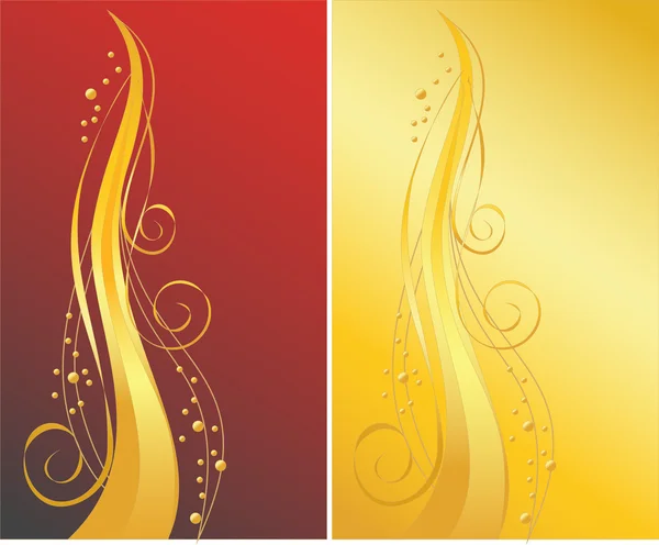 赤とゴールドの装飾的な背景 — ストックベクタ