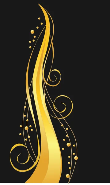 Černé pozadí zlatem ornamentem — Stockový vektor