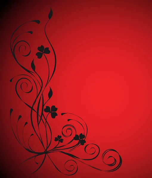 Fondo floral rojo — Archivo Imágenes Vectoriales