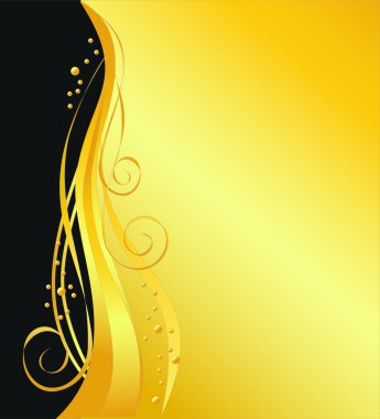 Elegant vector black and gold background clipart