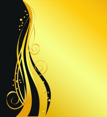 Elegant vector black and gold background clipart