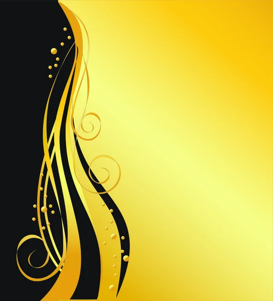 典雅矢量黑色和金色背景 — 图库矢量图片