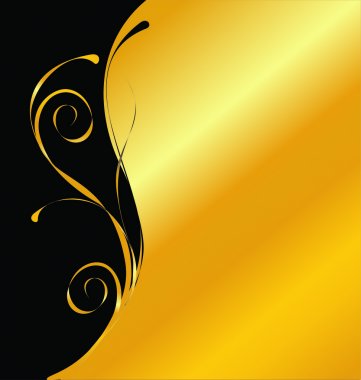 Elegant vector black and gold background clipart