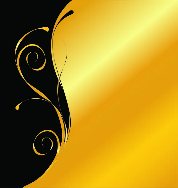 Elegante vector zwarte en gouden achtergrond — Stockvector