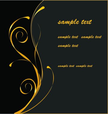 Elegant vector black and gold background clipart