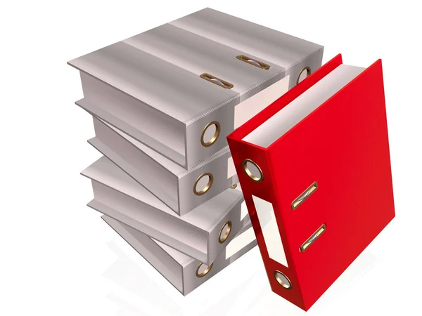 Folder abu-abu dan merah — Stok Foto
