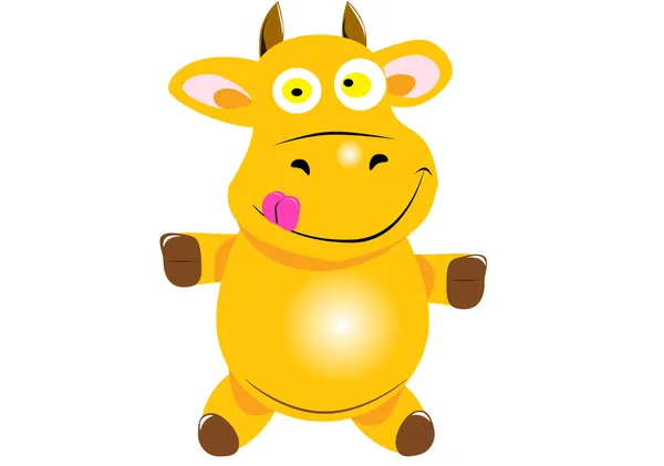 Painted cheerful cow — Stock Vector