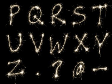 Sparking Alphabet RtoZ clipart