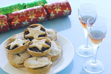 Mince pies and Sherry clipart