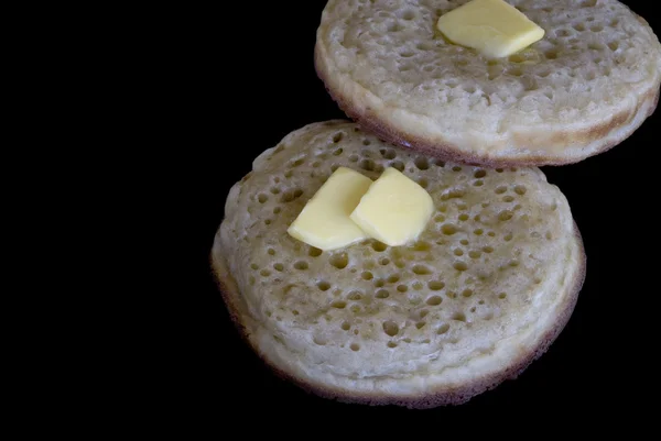 Buttered crumpets — Stock Photo, Image