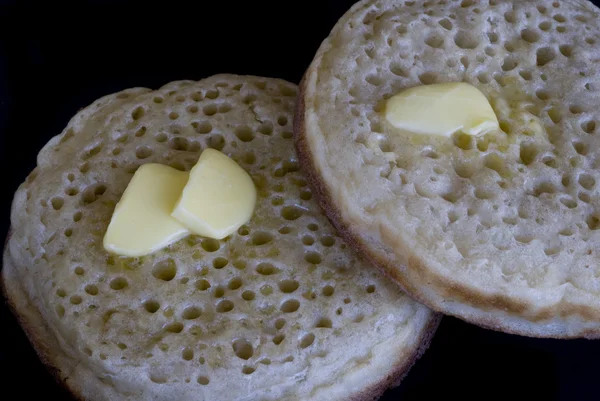Buttered crumpets — Stock Photo, Image