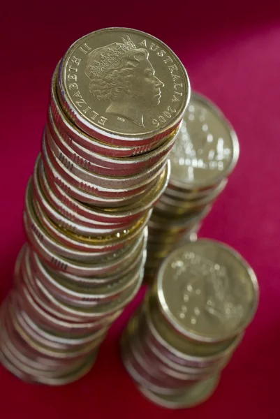 stock image Stack of australian dollar coins