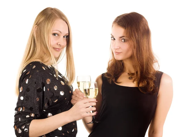 stock image Two woman with wine glasses