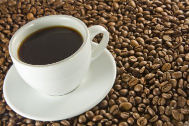 Black coffee and beans clipart