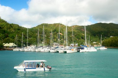 Seyşel Adaları. ada praslin. bağlantı noktası