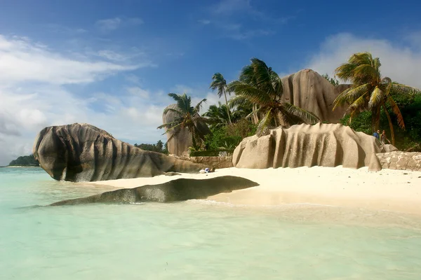 Spiaggia Seychelles. Isola La Digue . — Foto Stock