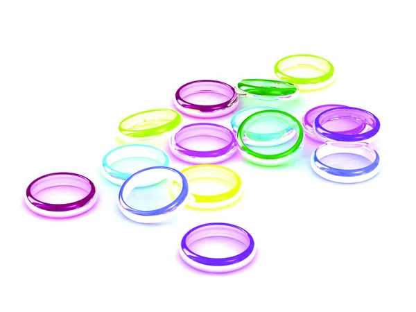 Vícebarevné prsten — Stock fotografie