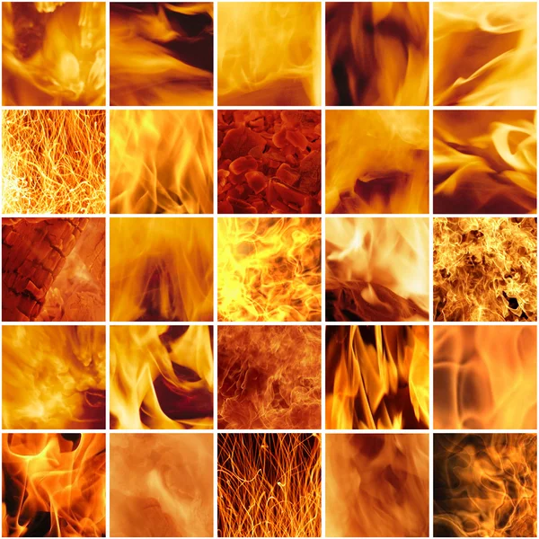 Ohnivé koláž — Stock fotografie