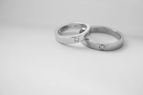 Wedding rings of love Stock Photo