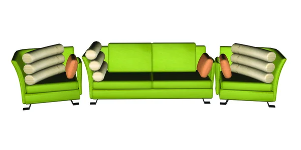 Grön soffa — Stockfoto