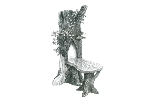 Stump-bench — Zdjęcie stockowe