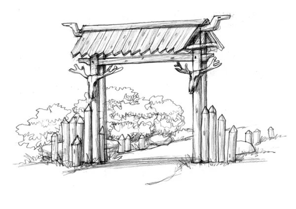 Timbered portal — Stock Photo, Image