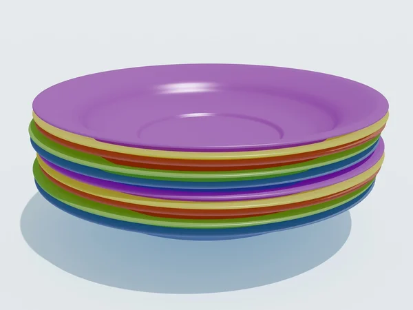 Multi-colored plates — Stock Photo, Image