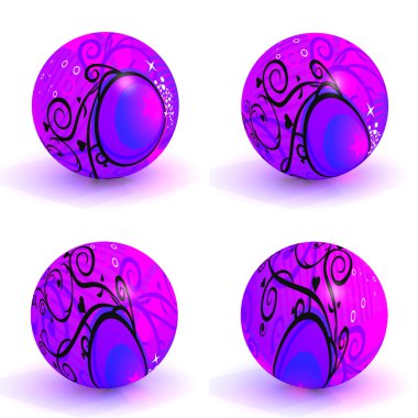 Four New Year's ball clipart